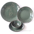 Новый дизайн роскошные цветовые глазурные наборы посуды